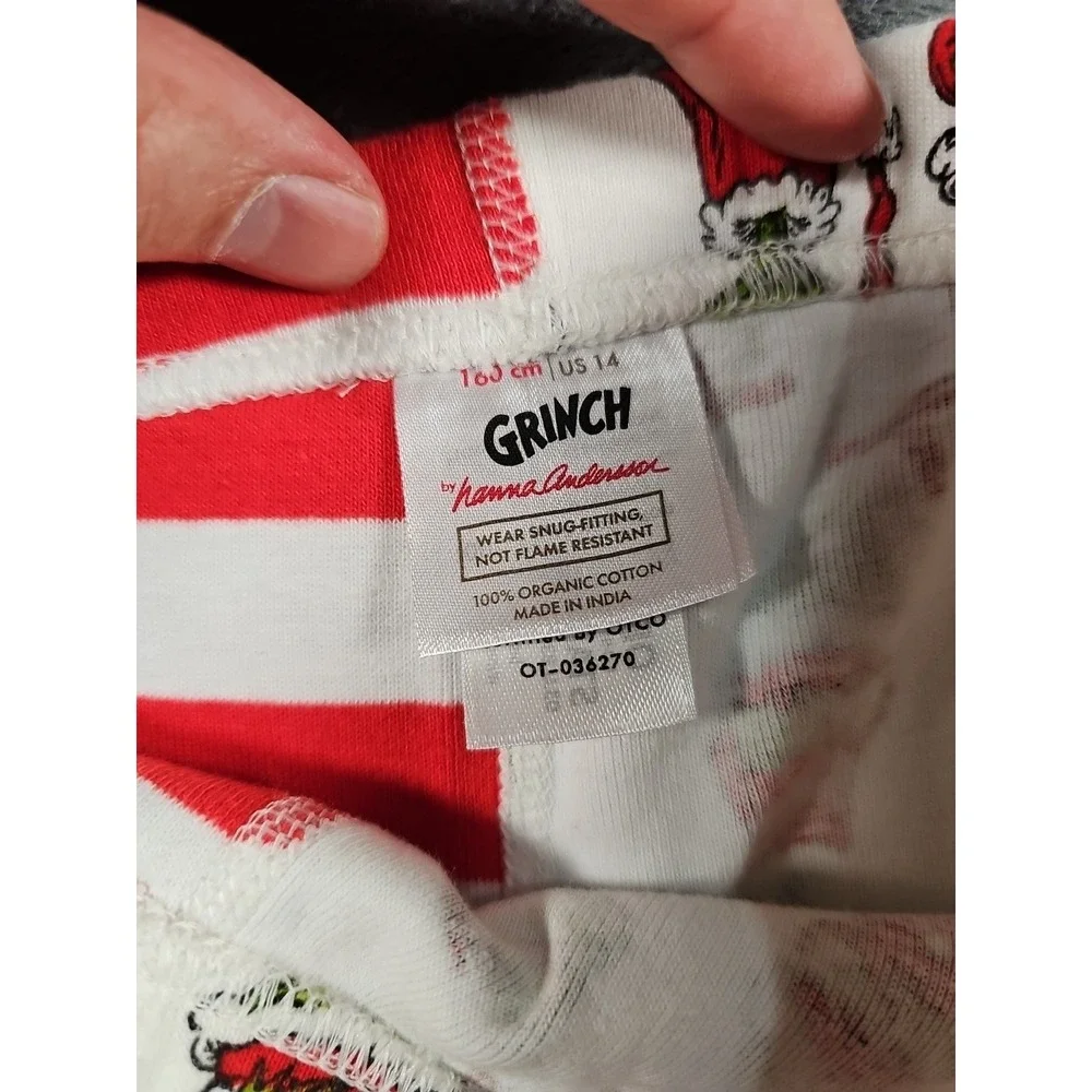 Hanna Andersson‎ Kids Dr Seuss Grinch Christmas Holiday Pajamas Size US 14